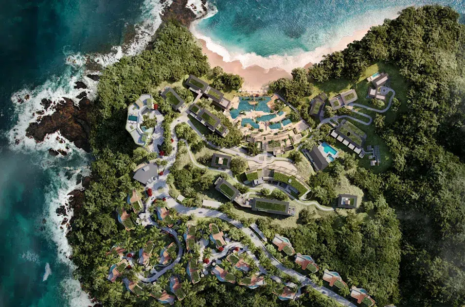 an aerial view of a resort