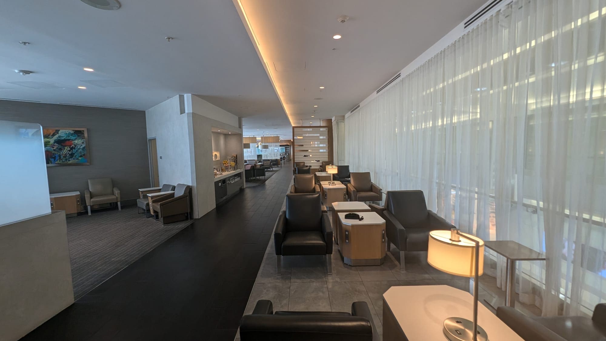 a room with chairs and tables