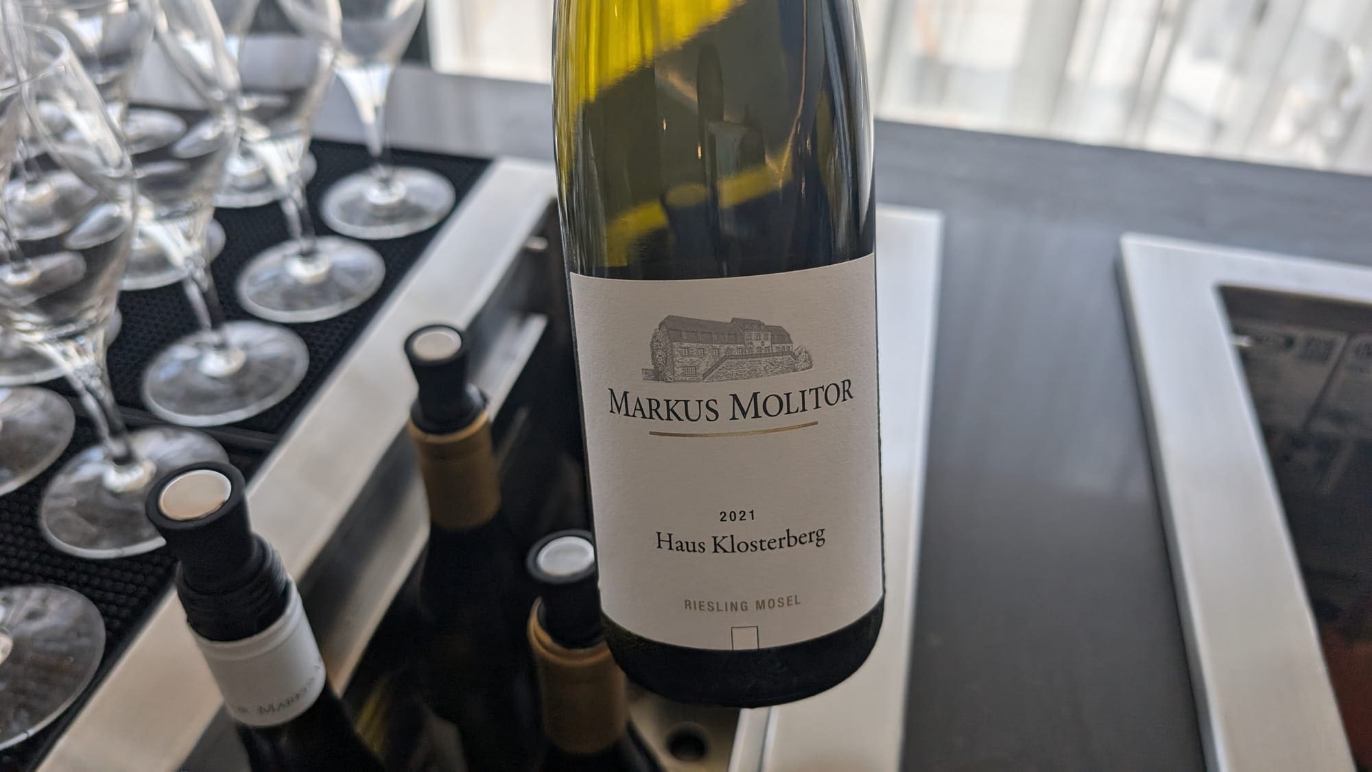 a bottle of wine on a table