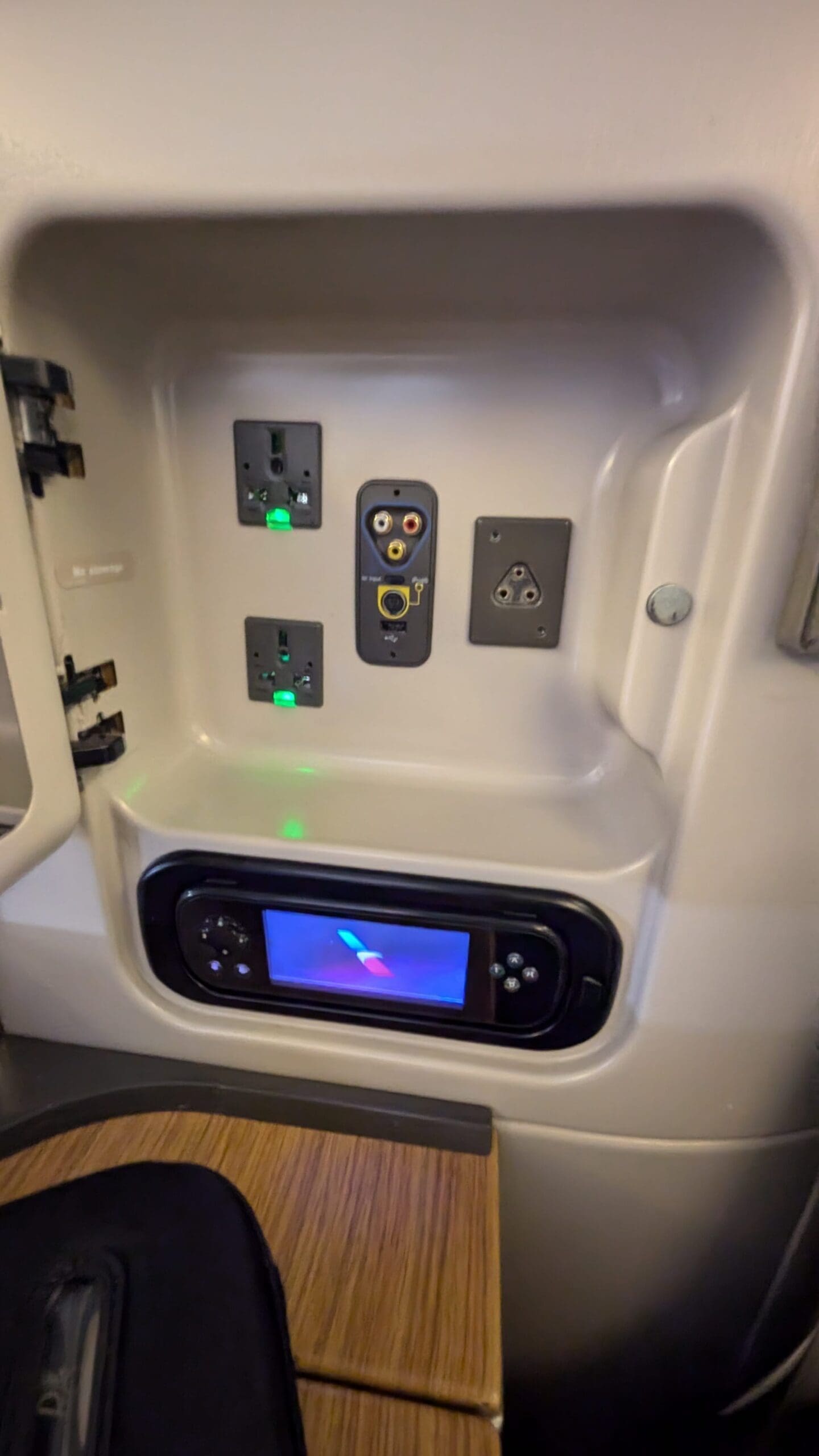 photo of charging and audio outlets