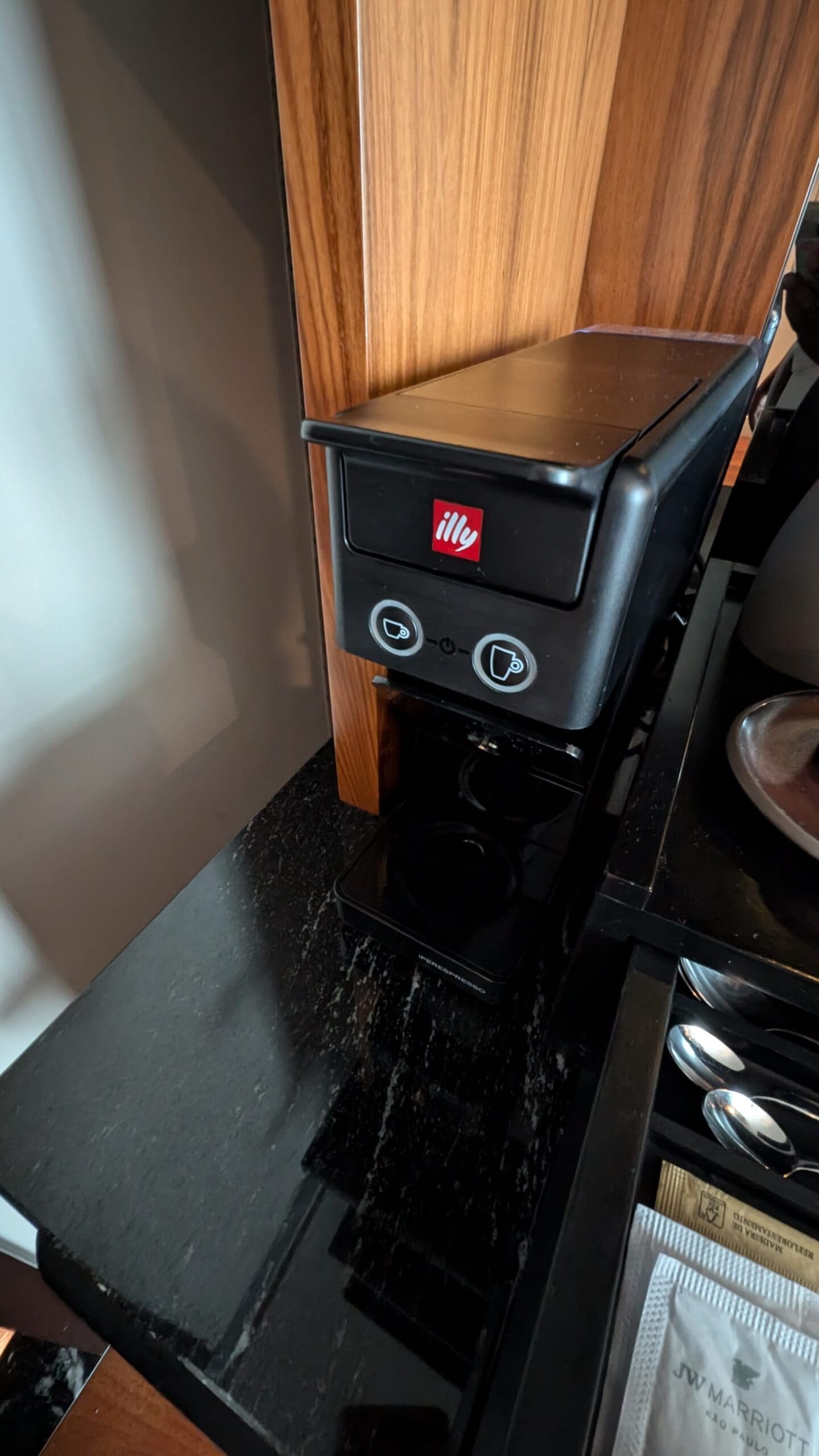 a black machine on a counter
