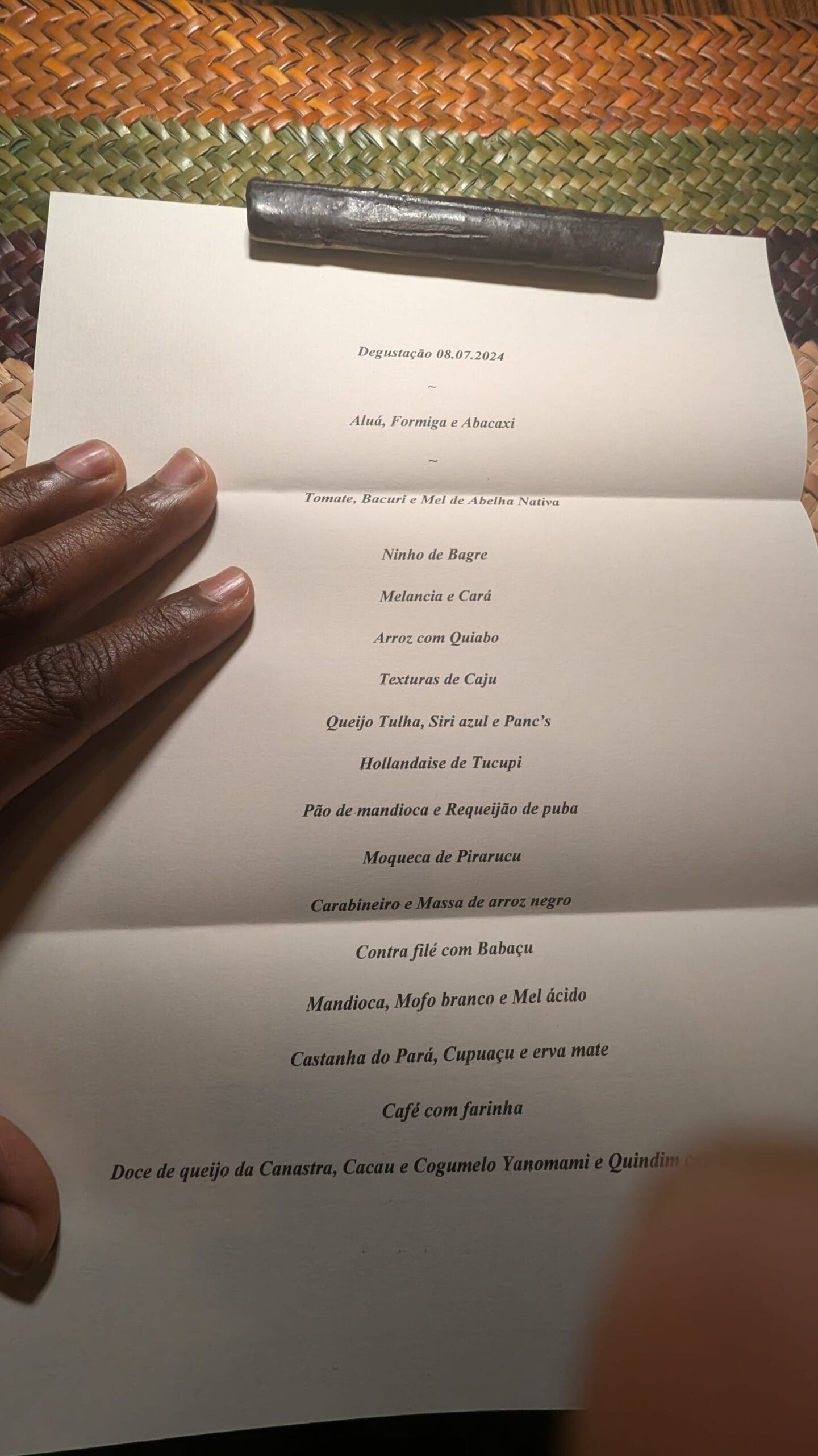photo of the menu card at D.O.M.