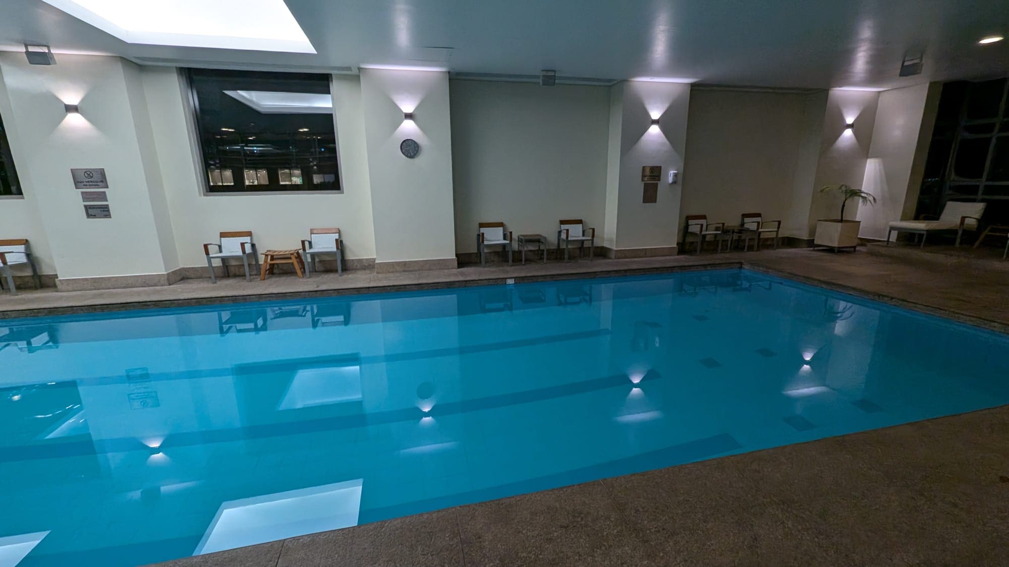 a swimming pool in a room