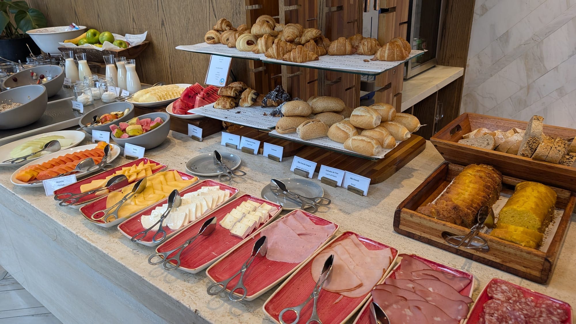 a table with food on it