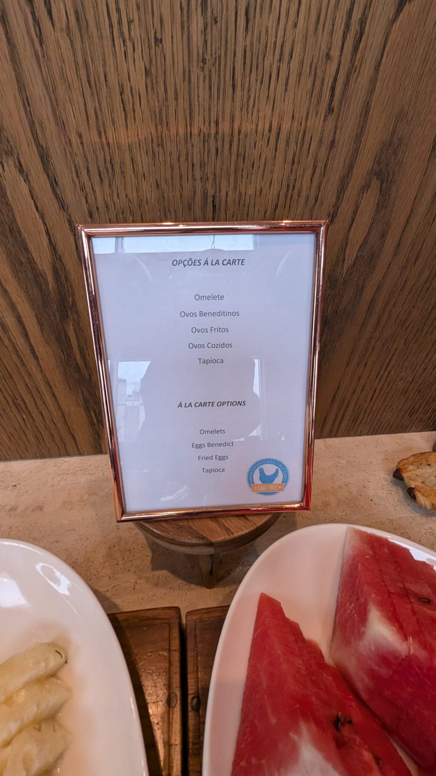 a menu on a table