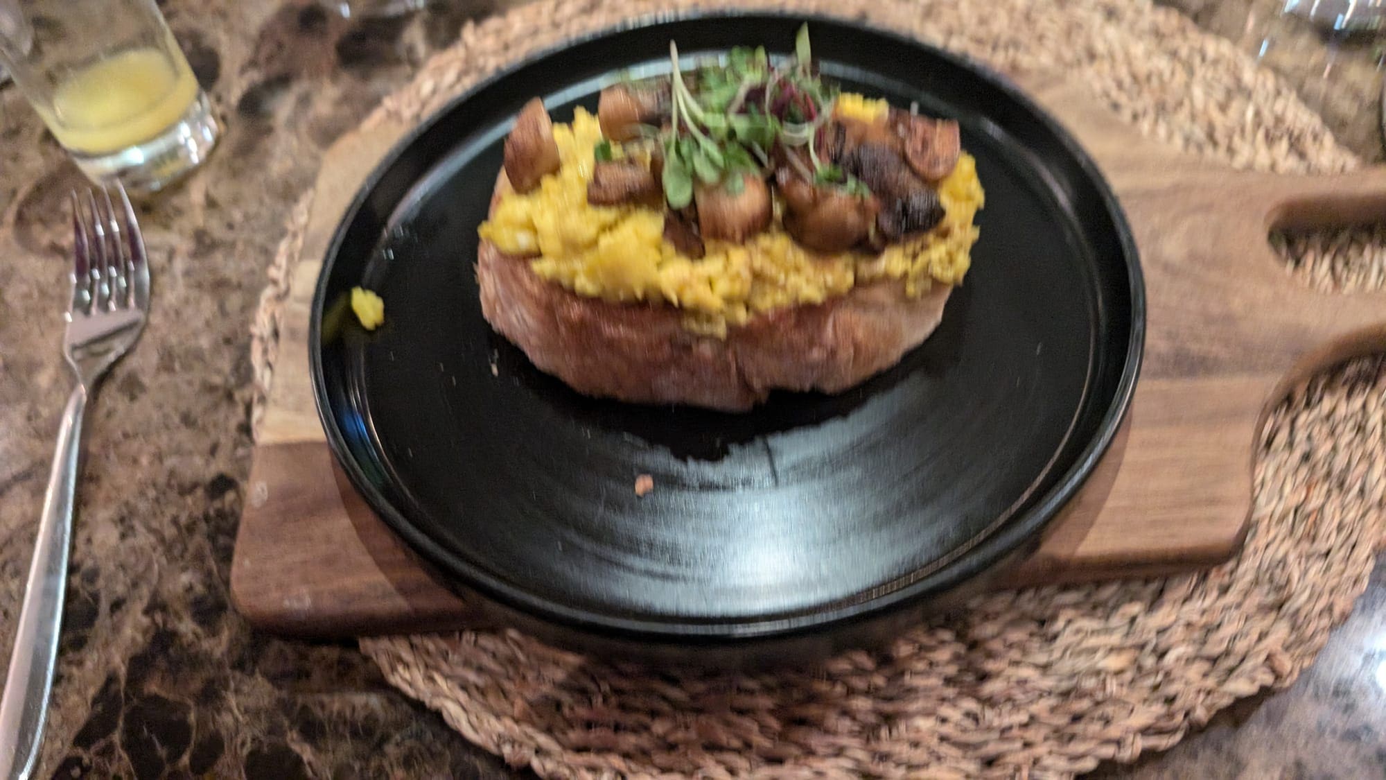 a plate of food on a table