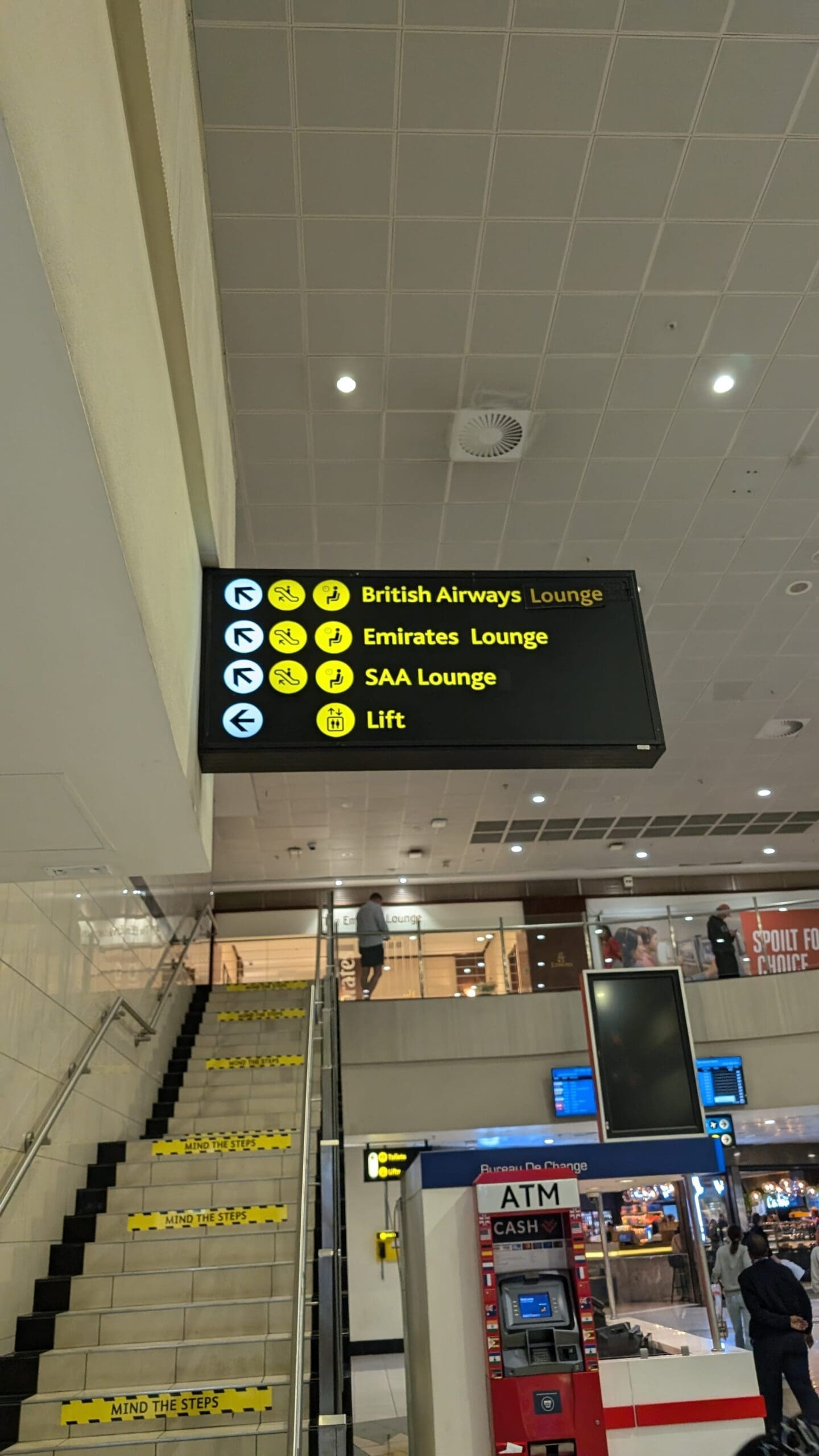 a sign in a building