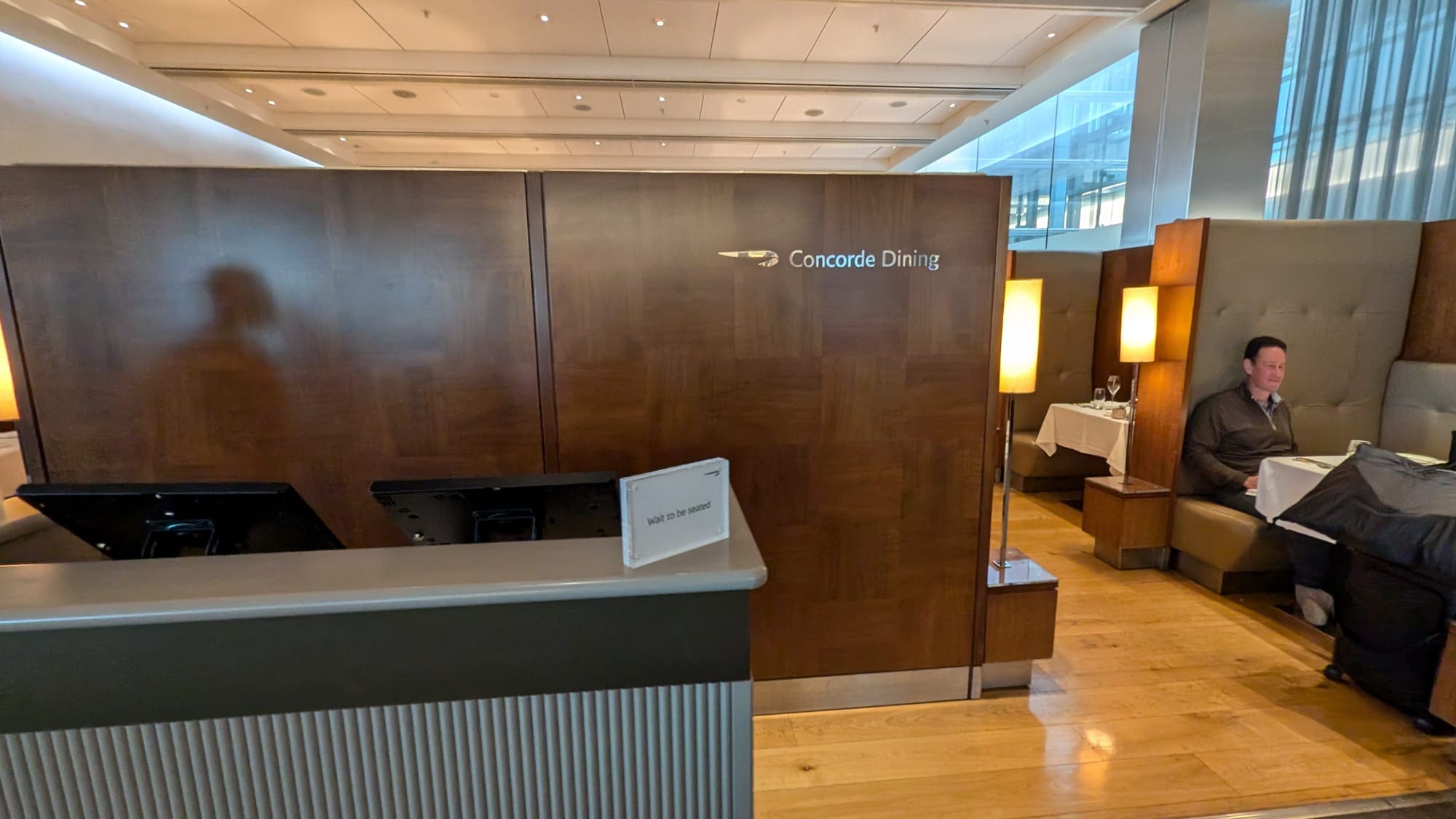 a reception desk in a room
