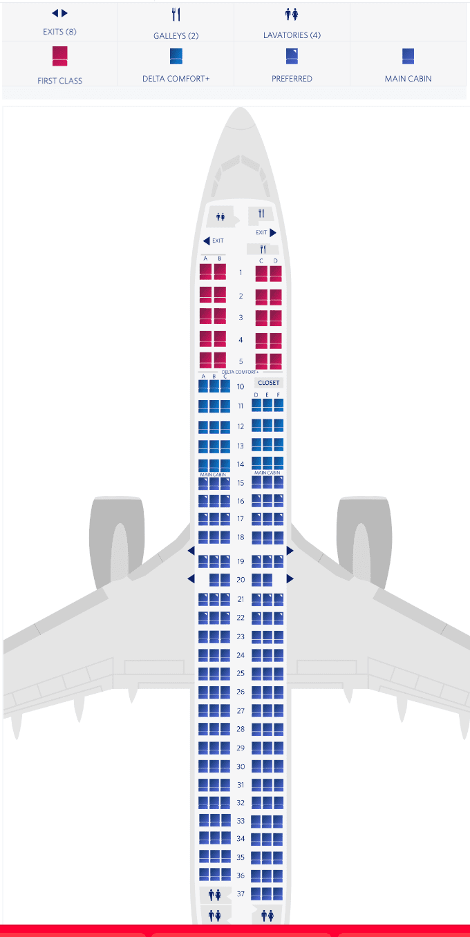 Delta 737 Seat Map - Source: Delta.com - You Are Travel