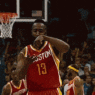 a basketball player in a red jersey