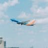 a plane flying in the sky