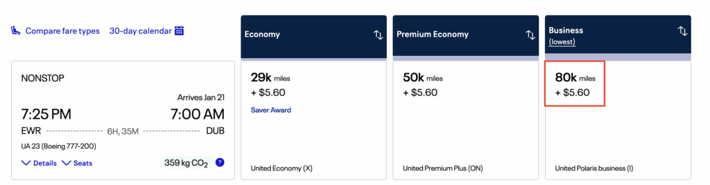 a screenshot of a flight ticket