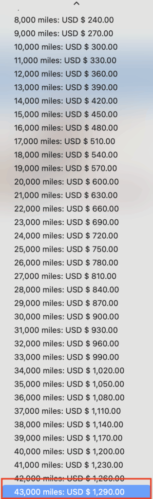 a screen shot of a table