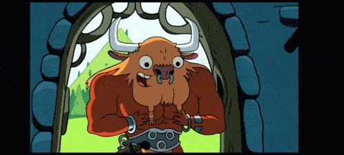 a cartoon of a bull