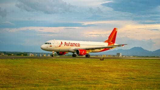 a plane on the runway
