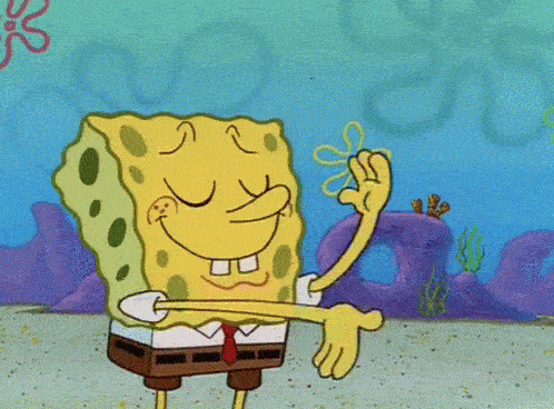 a cartoon character waving in the ocean