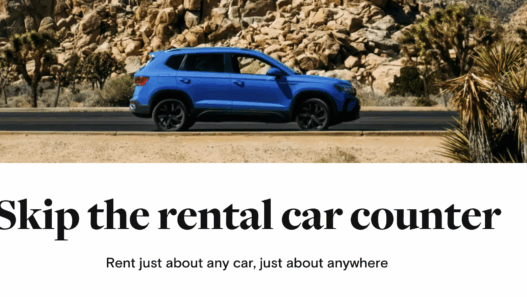 a blue car on a road