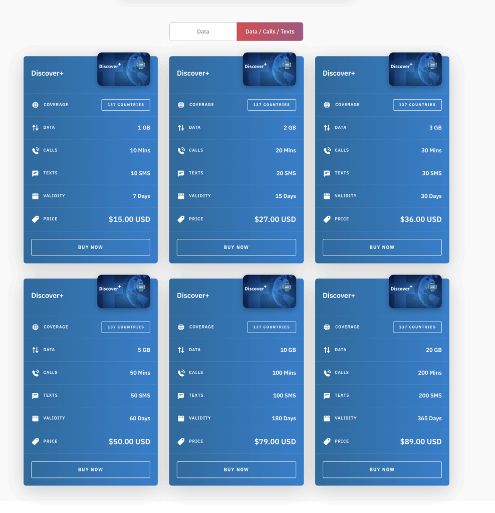 a screenshot of a blue card