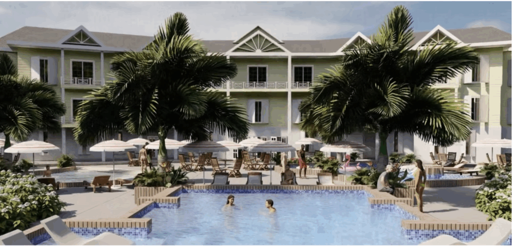 a pool with people in it