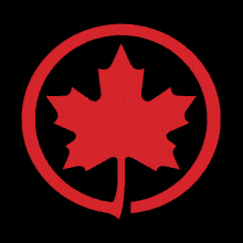 a red maple leaf in a circle