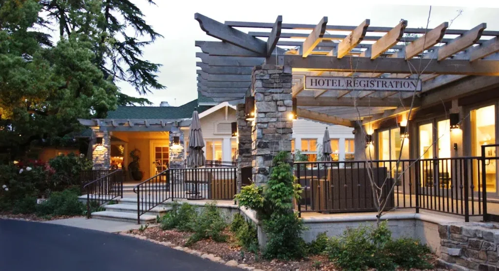 a entrance to a hotel