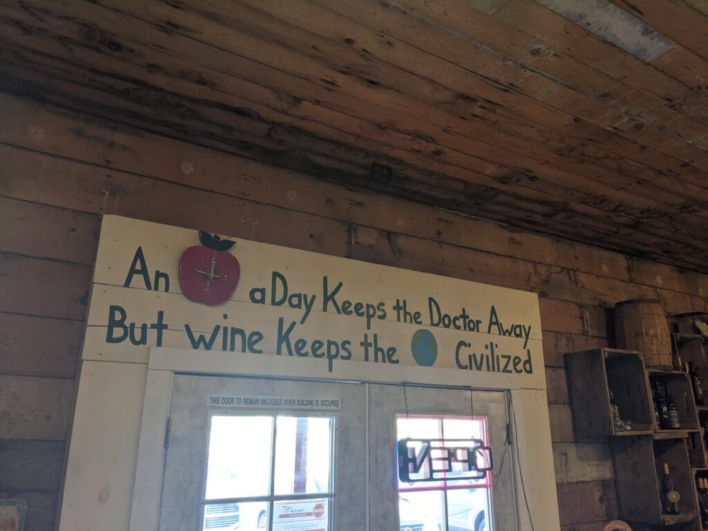 a sign on a wall