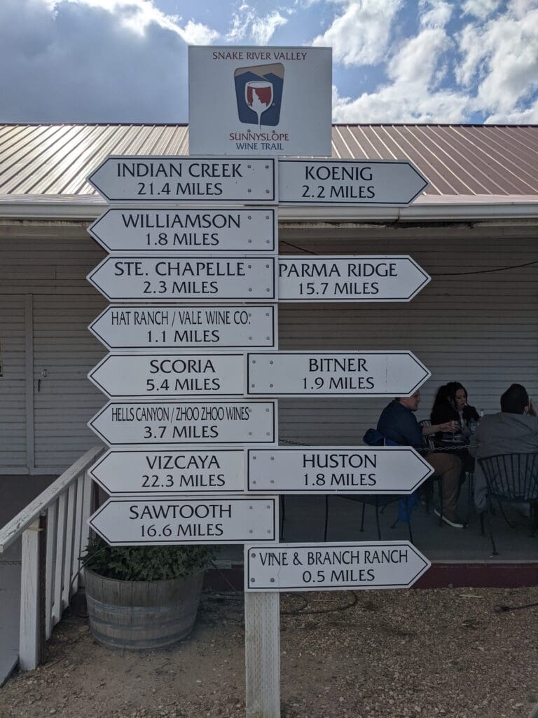 a sign post with directions