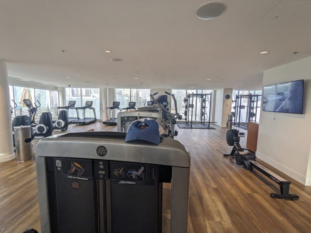 a gym with exercise equipment