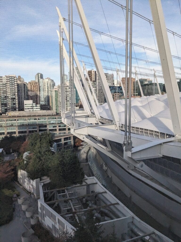 a view of a city from a roof