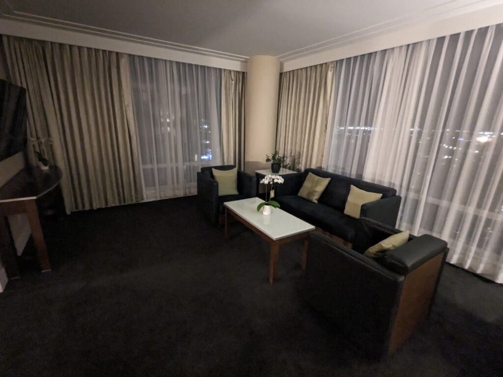a room with couches and a coffee table