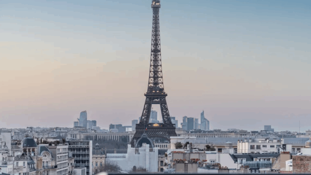 a tower in the distance