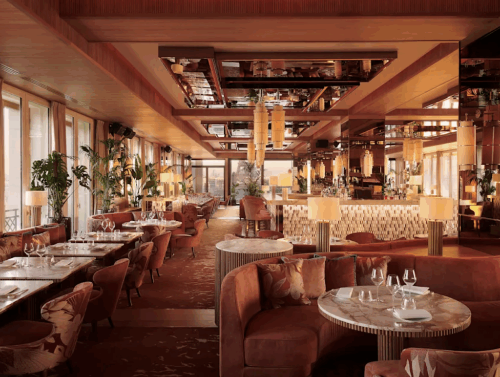 a restaurant with tables and chairs