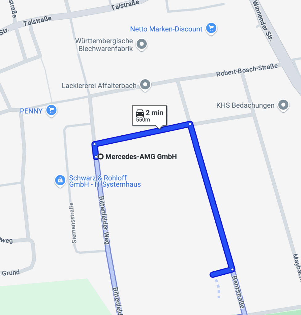 a map with a blue line