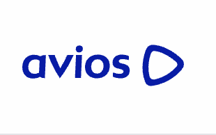 a blue and white logo