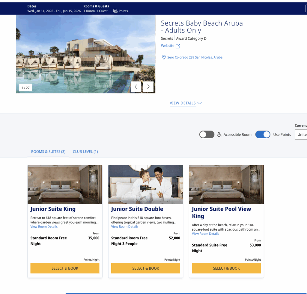 a screenshot of a hotel website