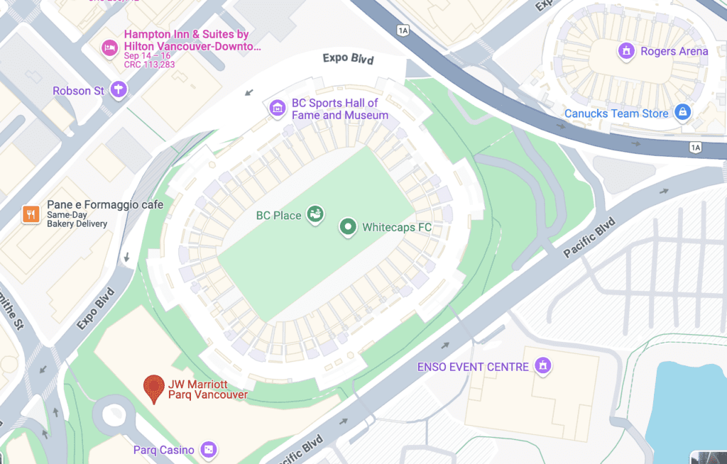 a map of a stadium