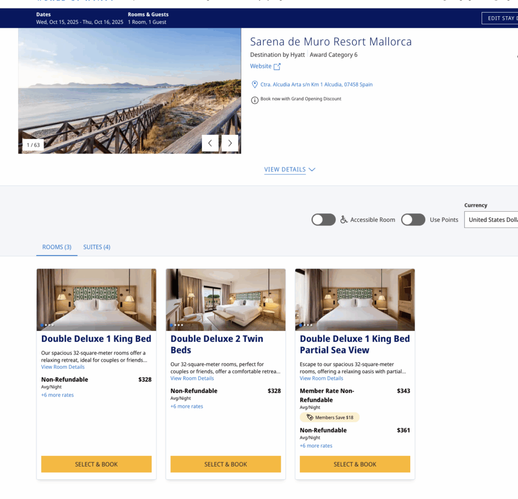 a screenshot of a hotel website