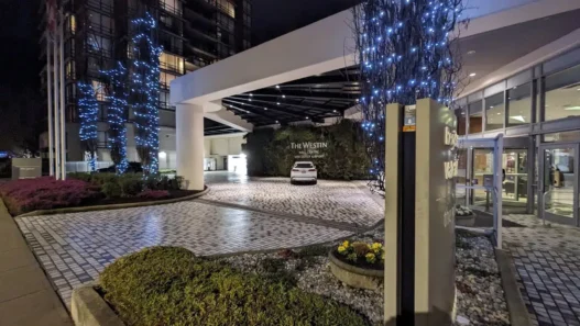 a car parked in front of a building