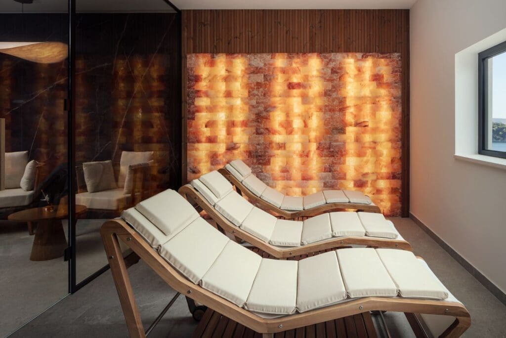 a group of chairs in a room