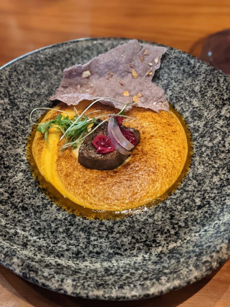 a plate of food on a table