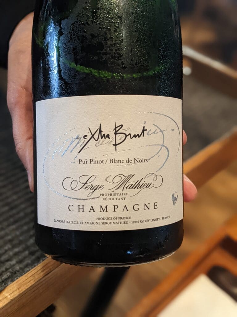 a hand holding a bottle of wine