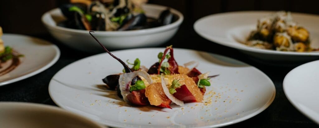 a plate of food on a table
