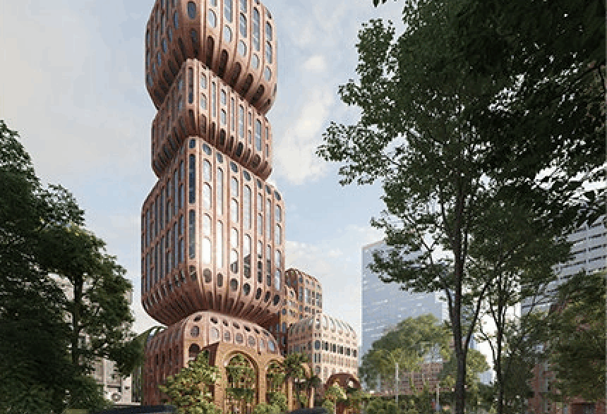 a tall building with many windows