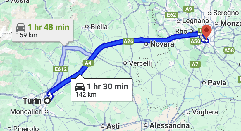 a map with a blue line