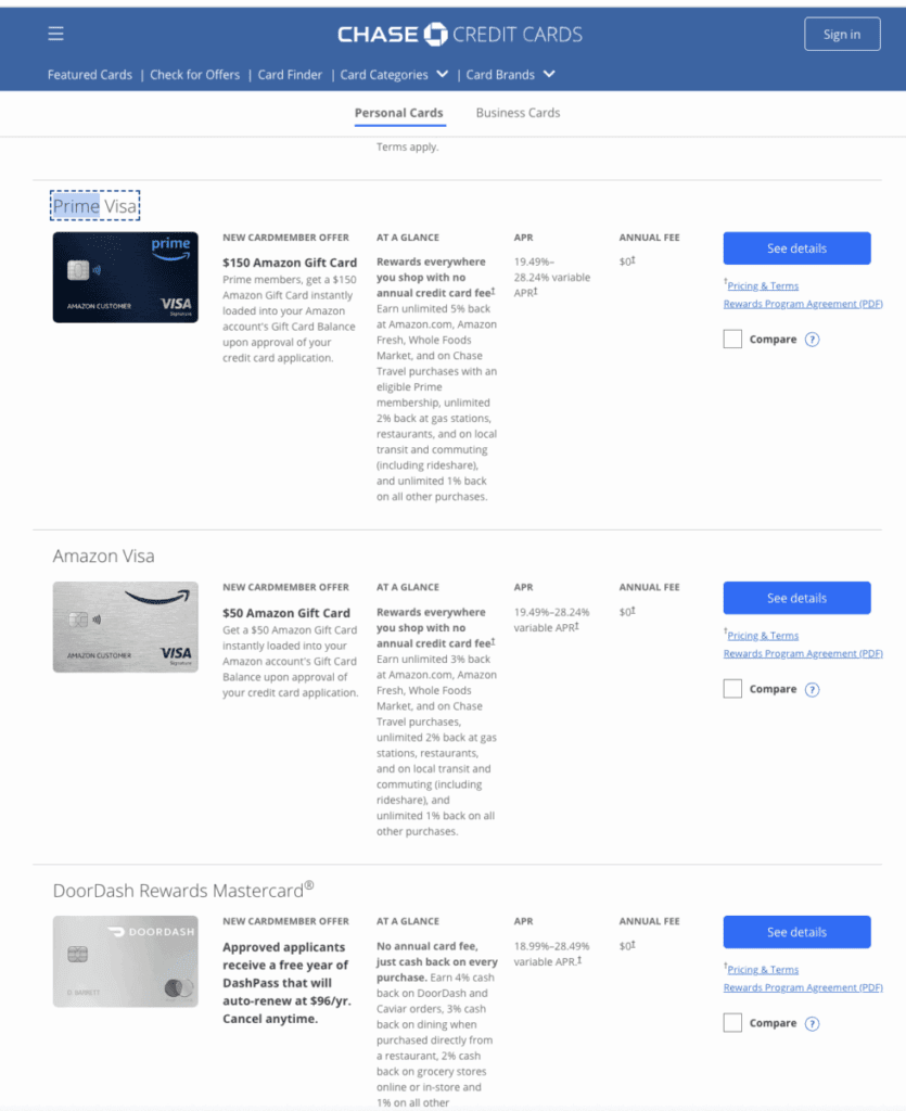 a screenshot of a credit card