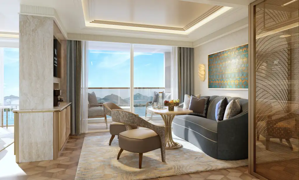 a living room with a couch and a table