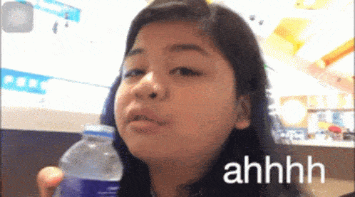 a girl making a face