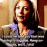 a woman talking to someone
