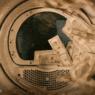 a money inside a washing machine