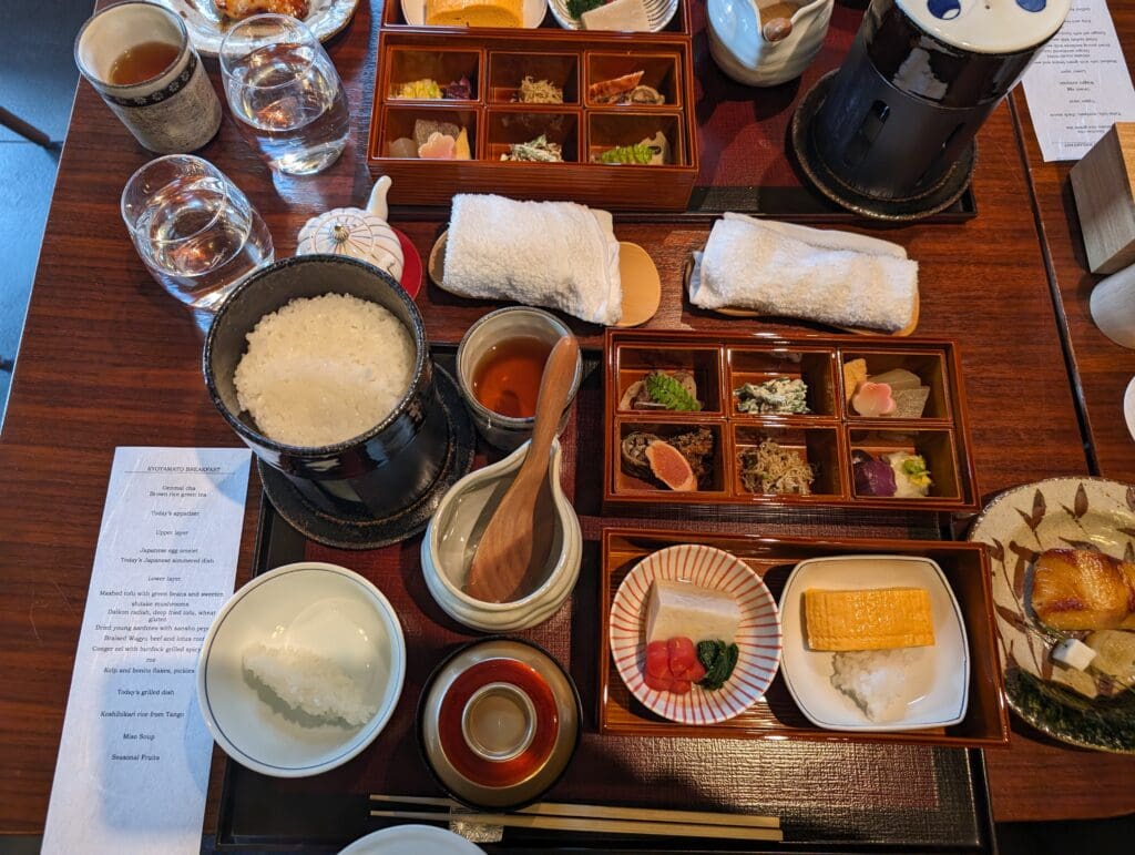 a table with food on it